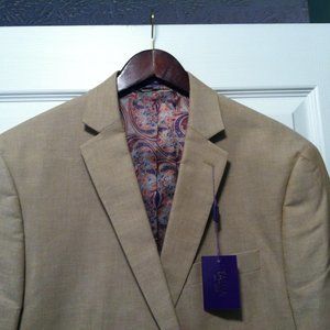 TALLIA MENS NEW TAN 100%COTTON SPORT JACKET COAT SIZE: L